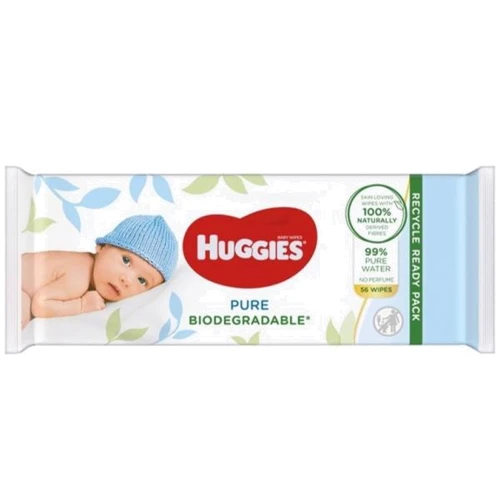 Детские влажные салфетки Huggies Pure Bio 56 шт (5029053575650)