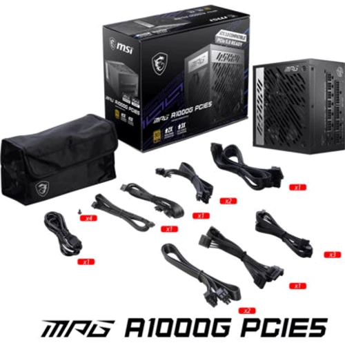 Блок питания MSI MPG A1000G PCIE5: Модульные (съемные) кабеля Есть