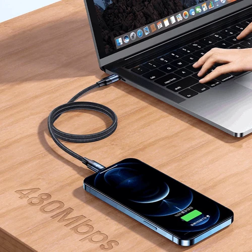 Кабель Usams Cable USB-C to Lightning PD 20W 2m Black (US-SJ522) фото 4