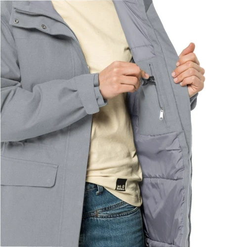Куртка Jack Wolfskin Nature Woods Coat W 1114241-6038 40 сіра зимова з капюшоном: Розмір 40