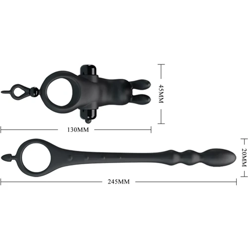 Эрекционное виброкольцо с анальным стимулятором LYBAILE Pretty Love - VIBRATION PENIS SLEEVE V (BI-210213)