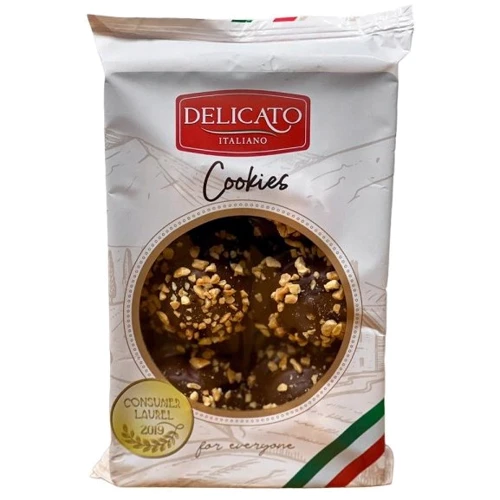 Печиво Delicato Italiano Cookies Сицилійське з кремом у шоколаді з арахісом 200 г (5900591003129)