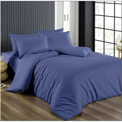 Простирадло LightHouse Sateen Stripe Blue Navy на гумці страйп-сатин 180х200+25см (603760): Тип простынь