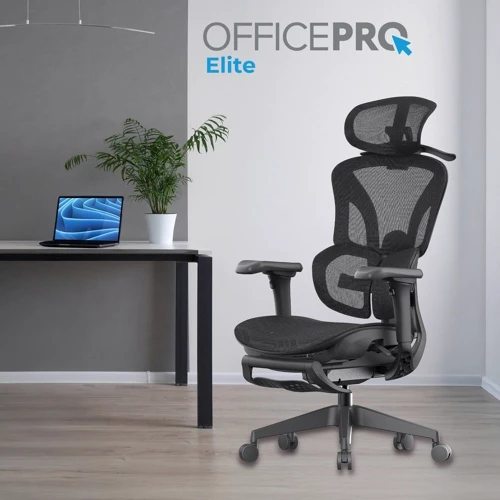 Эргономичное офисное кресло OfficePro Elite Black (OC950B)