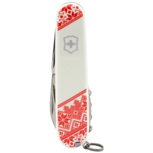 Мультитул Victorinox Huntsman Ukraine 91мм/15 функций/бело-красный/Вышиванка (1.3713.7_T0051r): Количество функций 15