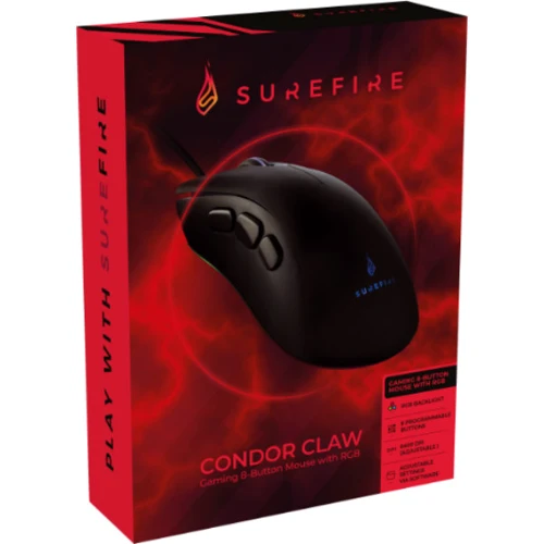 Мышь SureFire Condor Claw Black USB (48816): Тип сенсора оптический