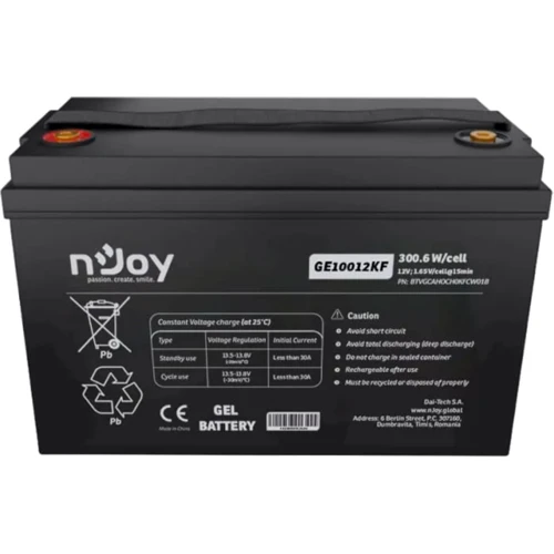 Njoy GE10012KF 12V 100Ah (BTVGCAHOCH0KFCW01B): Технология GEL