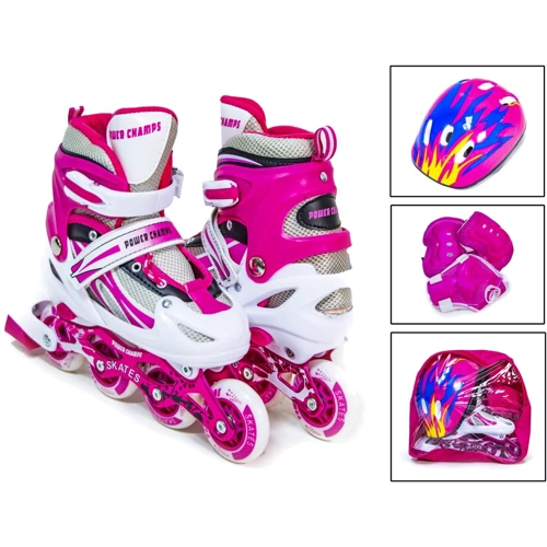 Комплект роликов Power Champs. Pink (размер 29-33) 463058063: Расположение колес in-line с возможностью перестановки