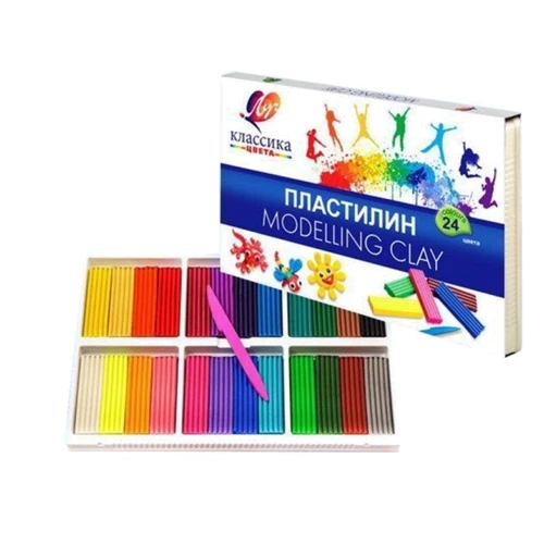 Пластилін Луч Класика 24 кольорів 480 г, зі стеком