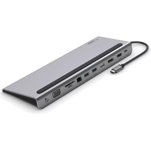 Адаптер Belkin Adapter USB-C to USB-C 3.0+HDMI+DisplayPort+SD+RJ45+VGA+2xUSB 3.0+USB 2.0+3.5mm Grey