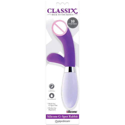 Классический силиконовый вибратор кролик Pipedream Classix Silicone G-Spot Rabbit , 9х3,3 см