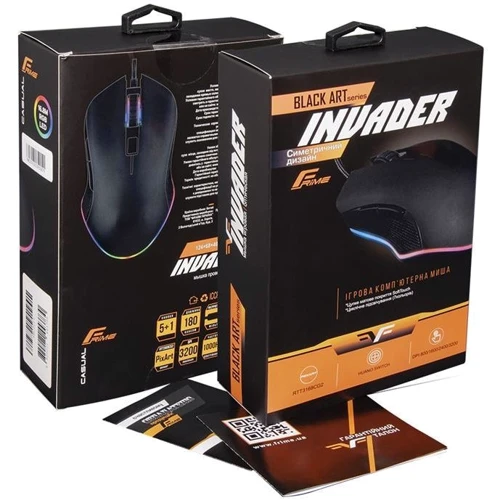 Мышь Frime Invader Black USB (FMC2010): Количество кнопок 6