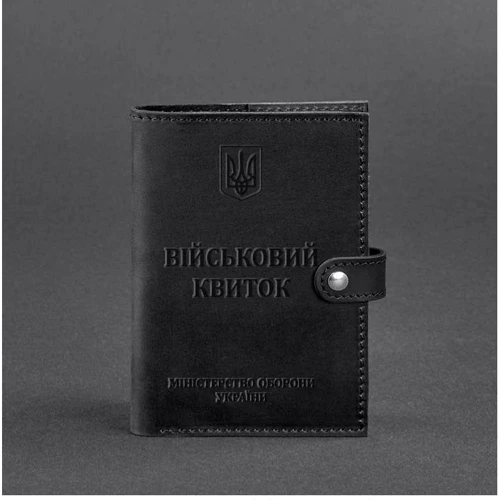 Обкладинка для військового квитка BlankNote Crazy Horse 15.0 чорна (BN-OP-15-g-kr): Тип Обложки для документов