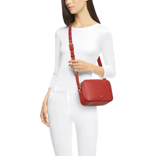 Женская сумка кросс боди Furla Block Mini Crossbody терракотовая (BZY7FBK): Фактура Матовая, Зернистая