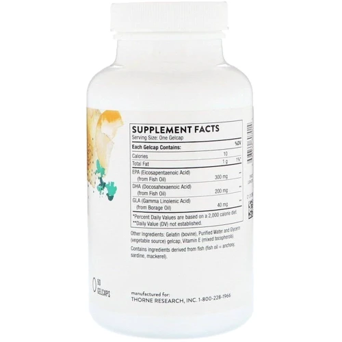 Thorne Research Omega Plus 90 Gelcaps Омега плюс: Тип Омега 3-6-9
