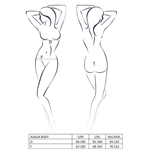 Ажурное боди Passion AZALIA BODY black L/XL