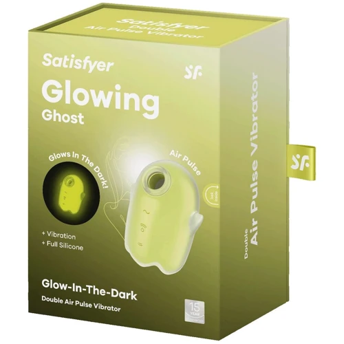 Вакуумный клиторальный стимулятор с вибрацией Satisfyer Glowing Ghost Yellow