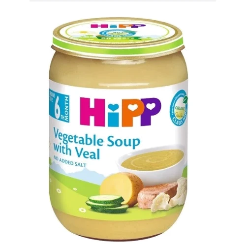 Пюре HIPP Овочевий суп з ніжною телятиною 190гр (9062300132257)
