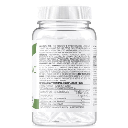 OstroVit Triple Zinc Цинк 90 капсул: Тип Цинк