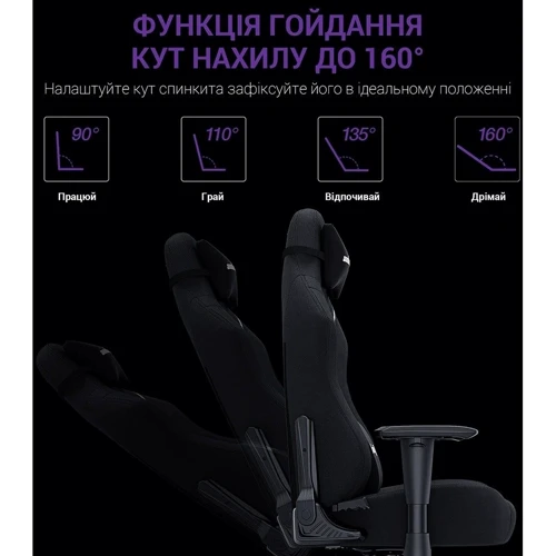 Кресло игровое Anda Seat Luna Black Fabric Size L (AD18-44-B-F) фото 11