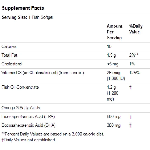 Now Foods Ultra Omega 3-D, 180 Fish Softgels (NOW-01664): Пол Унисекс