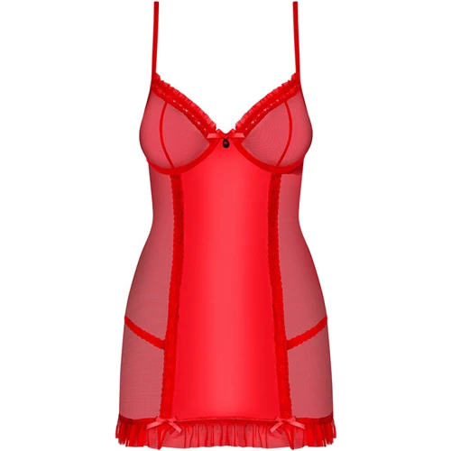 Облегающая эротическая сорочка Obsessive 827-CHE-3, S/M