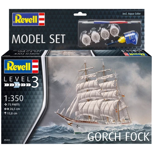 Сборная модель копия Revell набор Корабль Gorch Fock уровень 3 масштаб 1:350 (RVL-65432) фото 7
