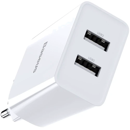 Зарядное устройство Baseus USB Wall Charger Speed Mini 2xUSB 2.1A 10.5W White (CCFS-R02): Сила тока 2.1А