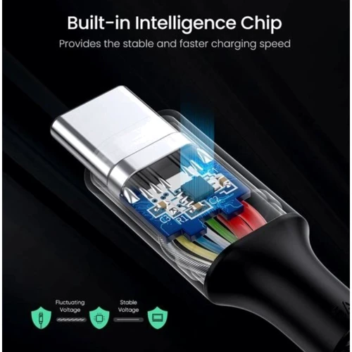 Кабель Ugreen Aluminum USB-C to USB-C 100W 5A 1m Black (70427) фото 4