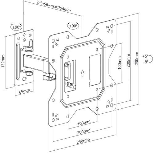 Кронштейн для ТВ Brateck LPA68-221