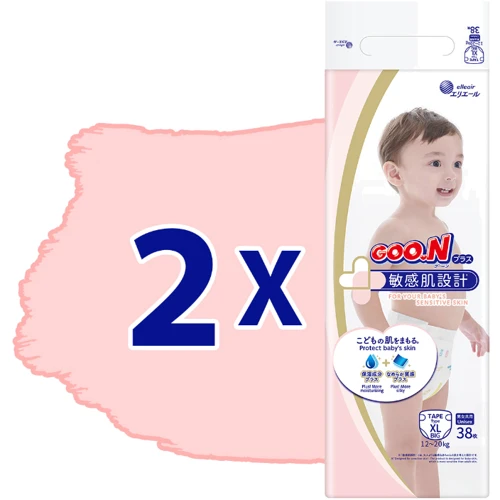 Подгузники Goo.N Plus для детей 12-20 кг размер 5(XL) на липучках унисекс 76 шт. (21000630-2) фото 13