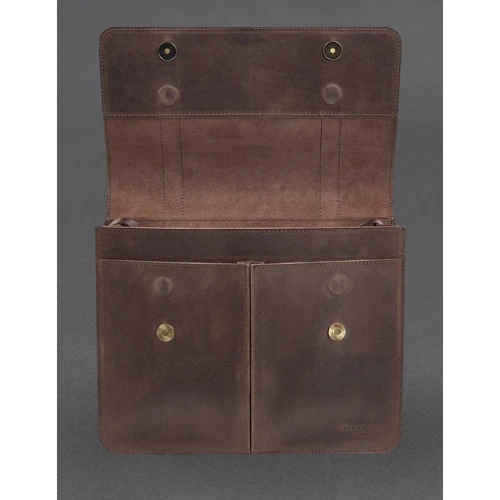 Мужская сумка почтальонка BlankNote Classic темно-коричневый (BN-BAG-55-o): Застежка Механическая