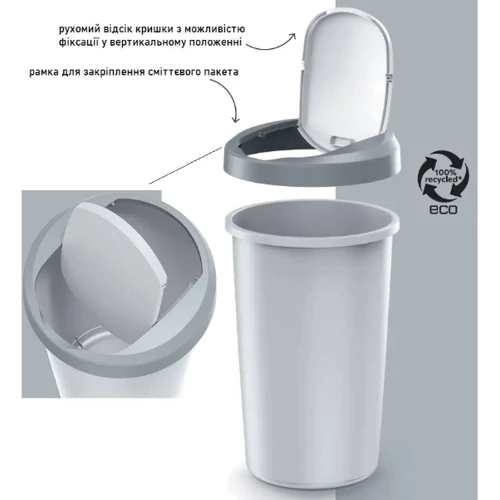 Баки для сортировки мусора Prosperplast Keden Compacta R комплект 3х40 л, черный, крышка синяя/зеленая/желтая (5905197562742)