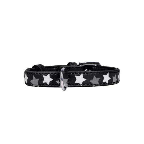 Нашийник Collar Glamour з візерунком Зірочка світиться 19-25 см 12 мм чорний (4823089301006)