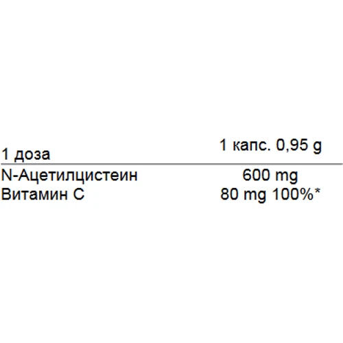 Аминокислота для спорта Dion Sportlab NAC+C PRO 600, 60 caps: Вкус Без вкуса