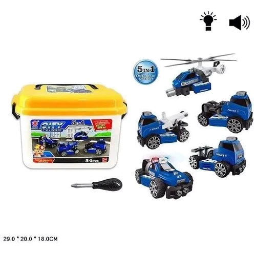 Игровой набор SJA Toys (конструктор с инструментами) свет, звук "City police 5 in1", 54 детелай (QL6501S-5)