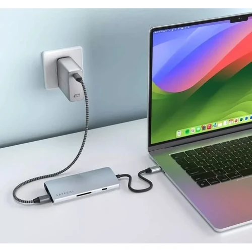 Адаптер Satechi Adapter USB-C to 4xUSB-C+RJ45+HDMI 8K Silver (ST-P8KES) фото 5