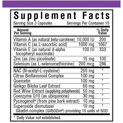 Bluebonnet Nutrition, Super Antioxidant Formula, 30 Vegetable Capsules (324): Вид Неферментные