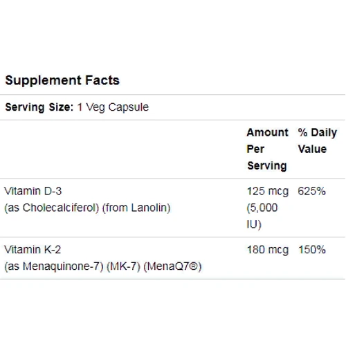 Now Foods Mega D-3 & MK-7, 60 Veg Capsules (NF0384): Форма выпуска Капсулы
