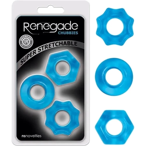 Набор эрекционных колец Ns Novelties Renegade Chubbies Rings (голубой): Производитель Ns Novelties