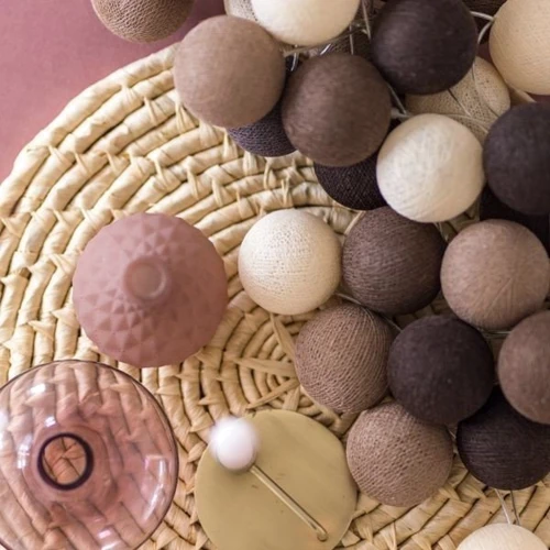 Гирлянда Cotton ball lights на 35 шаров 5,5м, Brown: Количество ламп 35