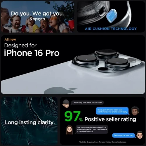 Чехол для iPhone Spigen Ultra Hybrid Matte Black (ACS08125) for iPhone 16 Pro фото 8