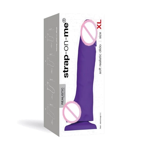 Реалистичный фаллоимитатор Strap-On-Me SOFT REALISTIC DILDO Violet - Size XL
