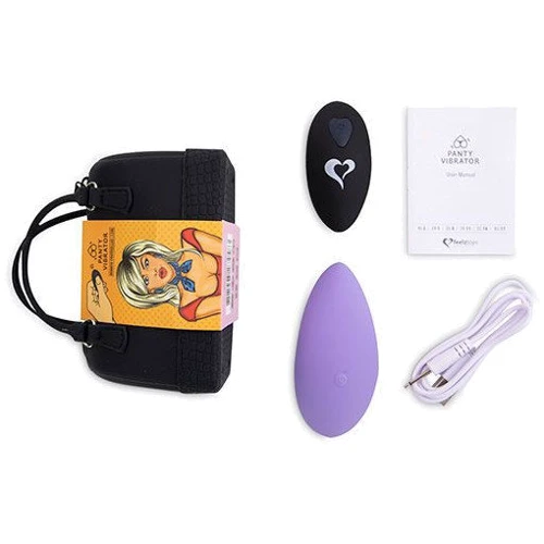 Вибратор в трусики FeelzToys Panty Vibrator Purple с пультом ДУ + сумочка-чехол