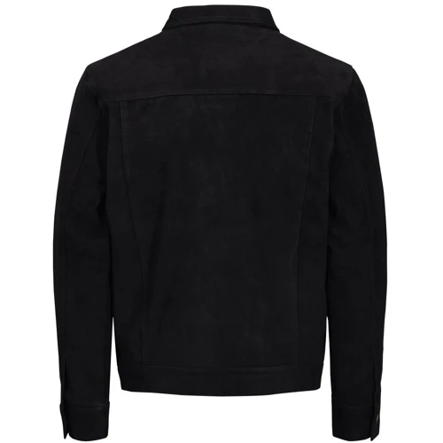 Кожаная куртка Jack & Jones 73586503 48 черная демисезон: Длина рукава Длинный
