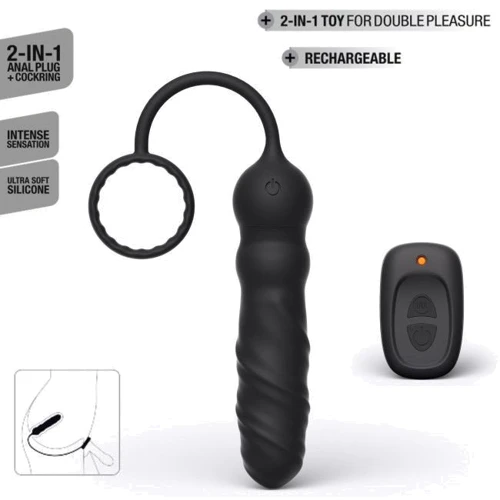 Анальный вибратор Dorcel Deep Seeker с эрекционным кольцом
