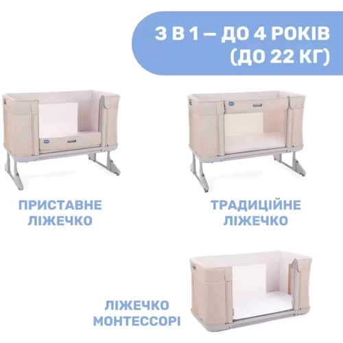 Ліжко 3 в 1 Chicco Next2Me Forever Бежеве (79650.87) фото 10