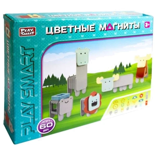 Конструктор магнитный Play Smart Животные, 60 деталей (2469) фото 16