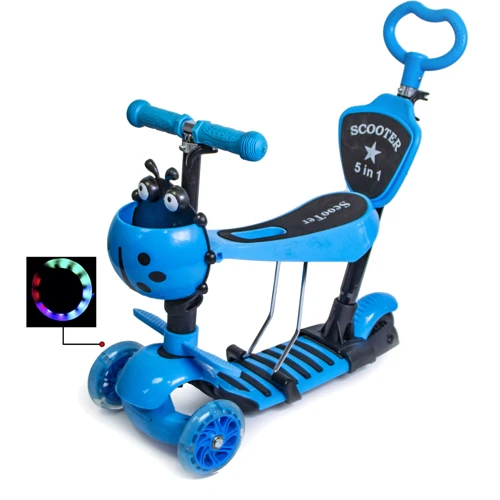 Самокат Scooter "Божа корівка" 5in1. Blue (багатофункціональний)