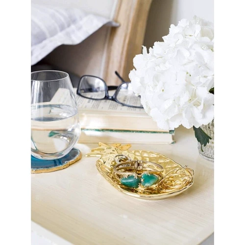 Сервировка стола Тарелка Talking Tables керамическая фигурная Золотой ананас (EMP-DISH-PINE) фото 4